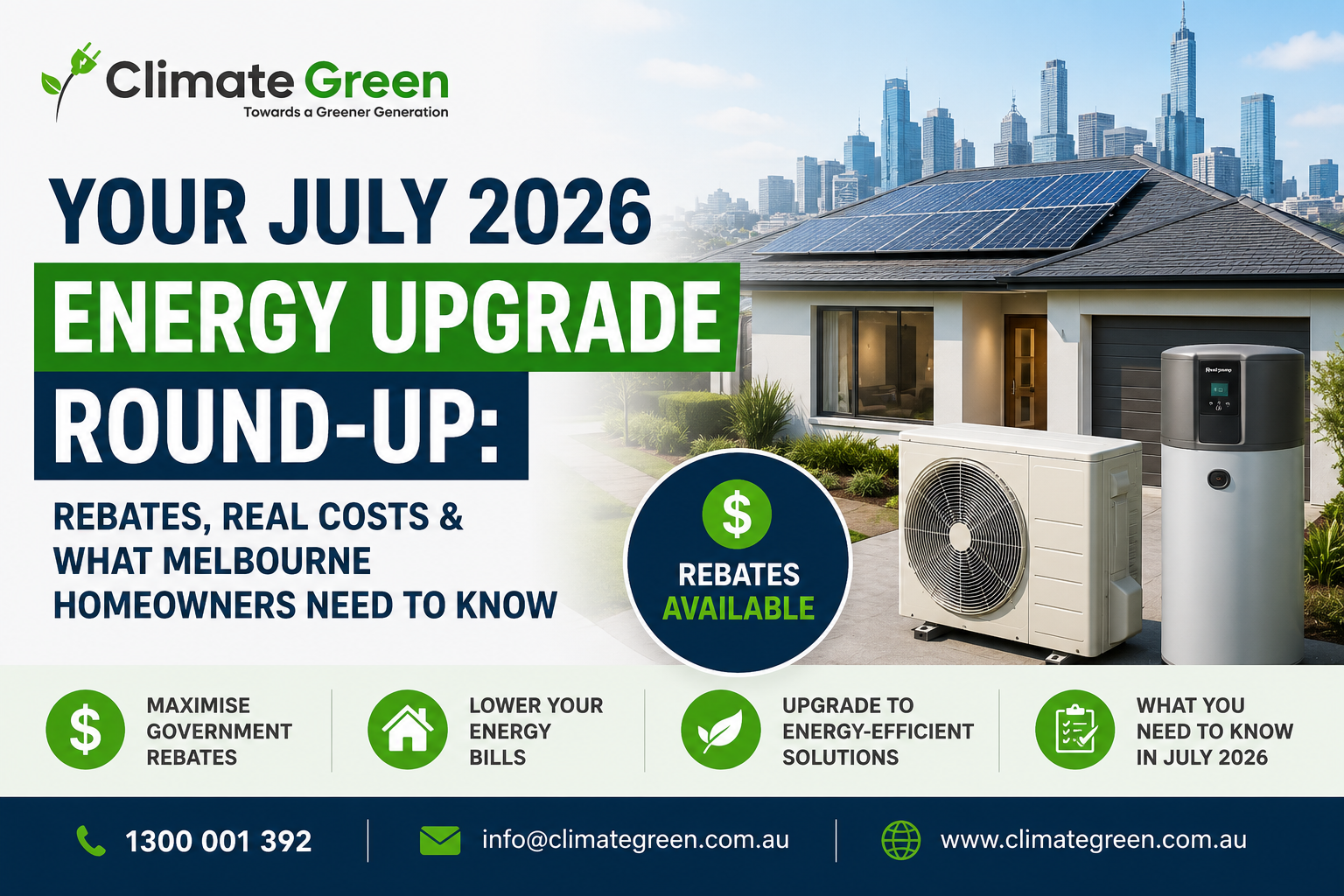 Your July 2026 Energy Upgrade Round-Up: Rebates, Real Costs & What Melbourne Homeowners Need to Know