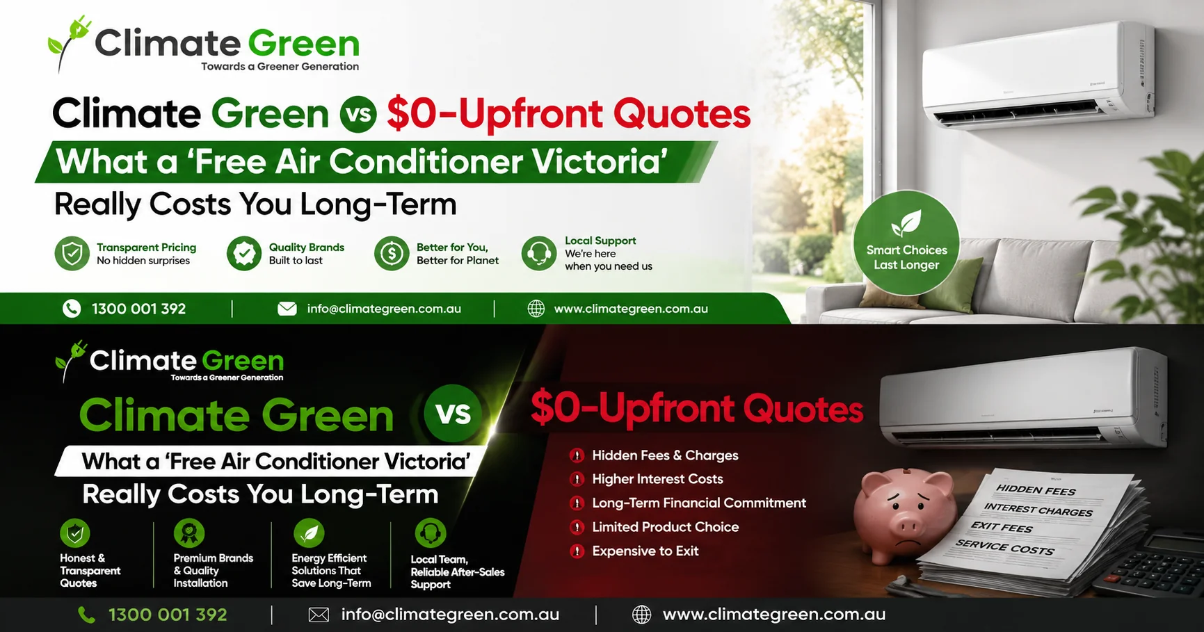 Climate Green vs $0-Upfront Quotes What a 'Free Air Conditioner Victoria' Really Costs You Long-Term